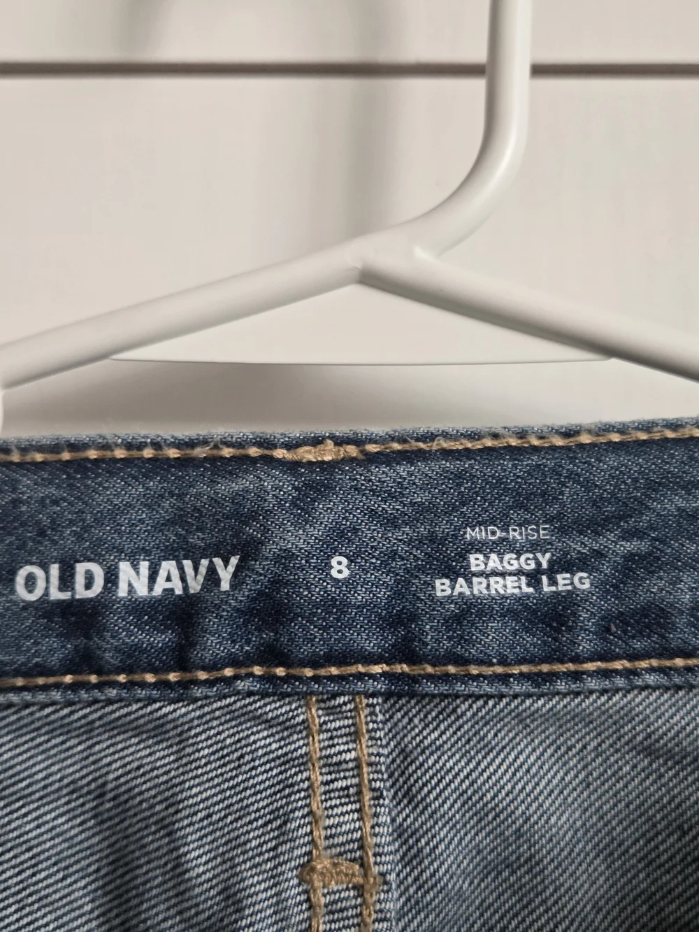 Old Navy Blue Wide-Leg Jeans with Embroidered Bow Appliqués